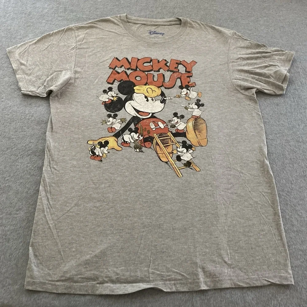 Disney Mickey Mouse Nightmares Shirt Adult Large Gray‎ Halloween Vtg Style Ghost